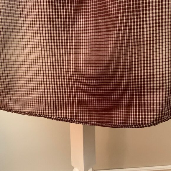 Polo Men’s L Shirt Checkered Brown and Tan Button Down Long Sleeves - Picture 8 of 9